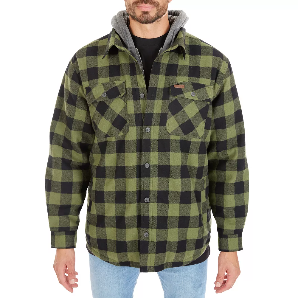 Men's Smith's Workwear Sherpa-Lined Hooded Flannel Shirt Jacket 7 Men's Smith's Workwear Sherpa-Lined Hooded Flannel Shirt Jacket - Image 5