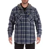 Men's Smith's Workwear Sherpa-Lined Hooded Flannel Shirt Jacket -Cheap Mens Casual Outdoor Clothing Store 5156716 Steel Blue
