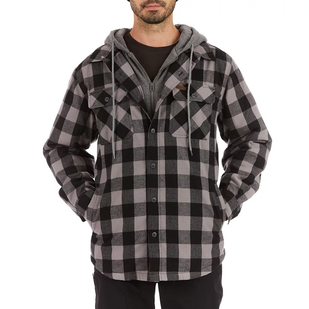 Men's Smith's Workwear Sherpa-Lined Hooded Flannel Shirt Jacket 8 Men's Smith's Workwear Sherpa-Lined Hooded Flannel Shirt Jacket - Image 6