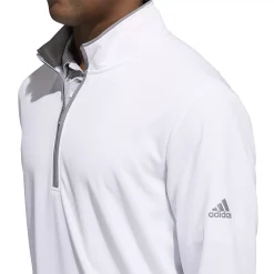 Men's adidas Regular-Fit Performance Quarter-Zip Golf Pullover Top -Cheap Mens Casual Outdoor Clothing Store 5166670 ALT3