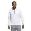 Men's adidas Regular-Fit Performance Quarter-Zip Golf Pullover Top -Cheap Mens Casual Outdoor Clothing Store 5166670 White