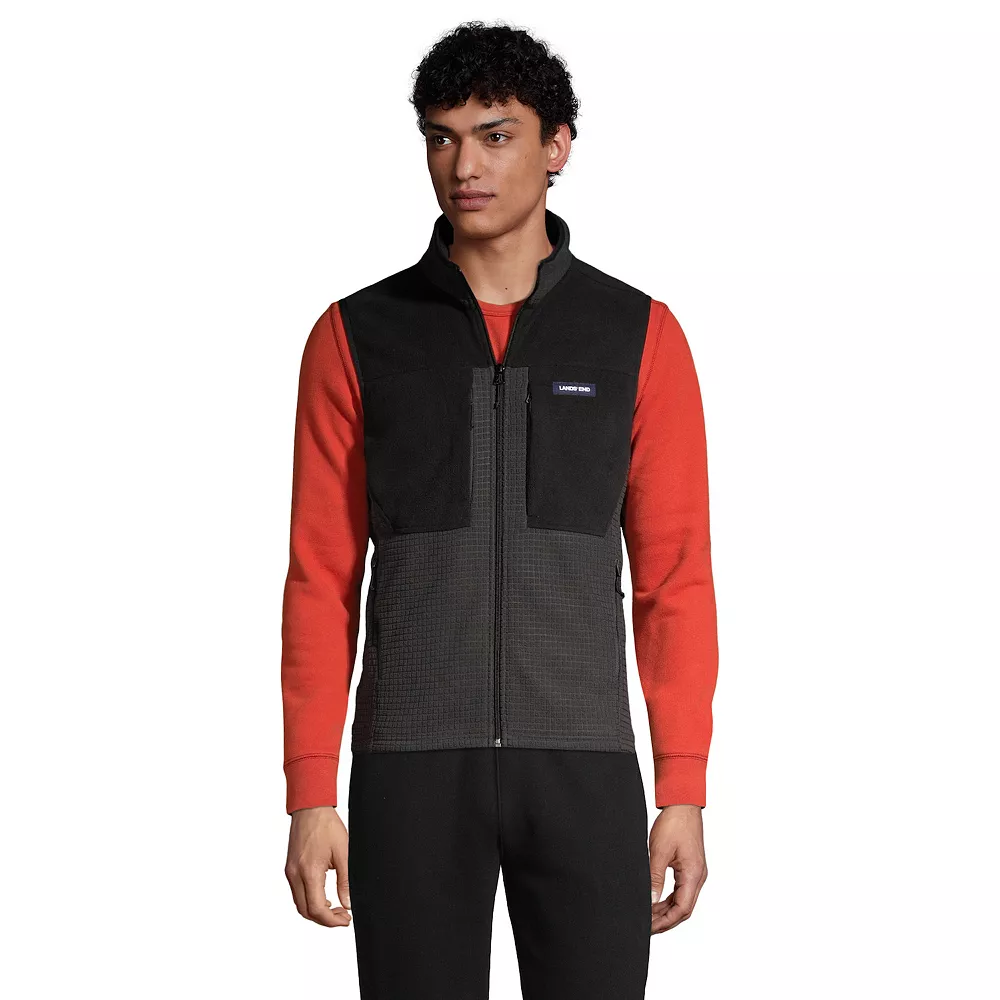 Men's Lands' End Grid Fleece Vest 5 Men's Lands' End Grid Fleece Vest - Image 3