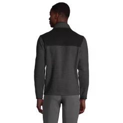 Men's Lands' End Full-Zip Grid Fleece Jacket -Cheap Mens Casual Outdoor Clothing Store 5177487 ALT