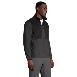 Men's Lands' End Full-Zip Grid Fleece Jacket -Cheap Mens Casual Outdoor Clothing Store 5177487 ALT2