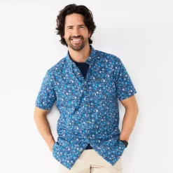 Rapid Rivers™ Printed Short Sleeve Shirt -Cheap Mens Casual Outdoor Clothing Store 5182232 Dark Mountain