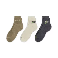 Men's Nike 3-pack Everyday Plus Cushion Ankle Training Socks -Cheap Mens Casual Outdoor Clothing Store 5182339 Olive White Gray