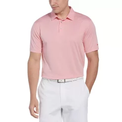 Men's Grand Slam Regular-Fit Birdseye Textured Performance Golf Polo -Cheap Mens Casual Outdoor Clothing Store 5204803 Sun Kissed Coral