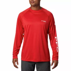 Men's Big & Tall Columbia Terminal Tackle Shirt -Cheap Mens Casual Outdoor Clothing Store 5210215 Red Spark
