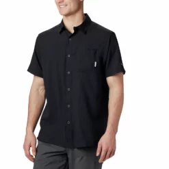 Men's Columbia Slack Tide Omni-Wick Button-Down Camp Shirt -Cheap Mens Casual Outdoor Clothing Store 5212117 Black