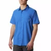 Men's Columbia Slack Tide Omni-Wick Button-Down Camp Shirt -Cheap Mens Casual Outdoor Clothing Store 5212117 Vivid Blue