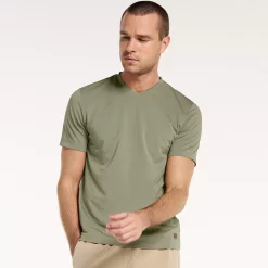 Men's FLX Dynamic Comfort V-Neck Tee -Cheap Mens Casual Outdoor Clothing Store 5224628 Laughlin Green