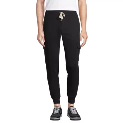 Men's Lands' End Serious Sweats Cargo Jogger Pants -Cheap Mens Casual Outdoor Clothing Store 5236233 Black