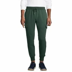 Men's Lands' End Serious Sweats Cargo Jogger Pants -Cheap Mens Casual Outdoor Clothing Store 5236233 Deep Woodland Green
