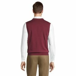 Men's Lands' End Fine-Gauge Supima Cotton Sweater Vest -Cheap Mens Casual Outdoor Clothing Store 5236239 ALT
