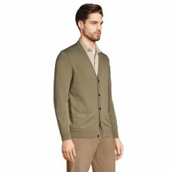 Men's Lands' End Classic-Fit Supima Cotton Cardigan Sweater -Cheap Mens Casual Outdoor Clothing Store 5236268 ALT2