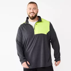 Big & Tall Tek Gear® Mixed Media Pullover -Cheap Mens Casual Outdoor Clothing Store 5236923 Black Yellow