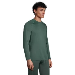 Men's Lands' End Stretch Thermaskin Long Underwear Crewneck Base Layer Top -Cheap Mens Casual Outdoor Clothing Store 5238183 ALT2