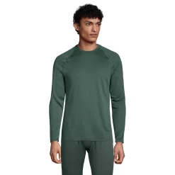 Men's Lands' End Stretch Thermaskin Long Underwear Crewneck Base Layer Top -Cheap Mens Casual Outdoor Clothing Store 5238183 Deep Woodland Green