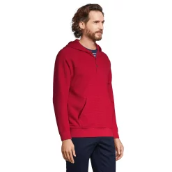 Men's Lands' End Waffle Henley Hoodie -Cheap Mens Casual Outdoor Clothing Store 5238631 ALT2