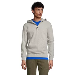 Men's Lands' End Waffle Henley Hoodie -Cheap Mens Casual Outdoor Clothing Store 5238631 Gray Heather