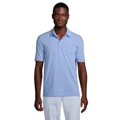 Men's Lands' End Traditional-Fit Performance Polo -Cheap Mens Casual Outdoor Clothing Store 5238643 Chicory Blue Stripe
