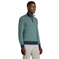 Men's Lands' End Fine Gauge Supima Quarter Zip Sweater -Cheap Mens Casual Outdoor Clothing Store 5240180 ALT2