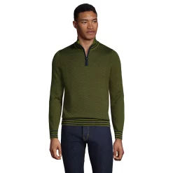 Men's Lands' End Fine Gauge Supima Quarter Zip Sweater -Cheap Mens Casual Outdoor Clothing Store 5240180 Willow Pattern