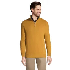 Big & Tall Lands' End Bedford Classic-Fit Ribbed Quarter-Zip Sweater -Cheap Mens Casual Outdoor Clothing Store 5243252 Golden Brown