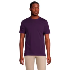 Big & Tall Lands' End Classic-Fit Supima Tee -Cheap Mens Casual Outdoor Clothing Store 5243380 Blackberry