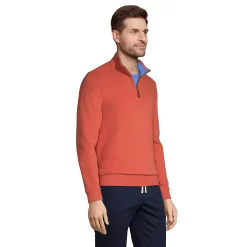 Big & Tall Lands' End Bedford Regular-Fit Rib Quarter-Zip Sweater -Cheap Mens Casual Outdoor Clothing Store 5244746 ALT2