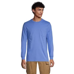 Big & Tall Lands' End Super-T Pocket Tee 14 Big & Tall Lands' End Super-T Pocket Tee -Cheap Mens Casual Outdoor Clothing Store 5245126 Chicory Blue