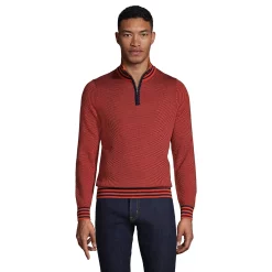 Big & Tall Lands' End Fine-Gauge Supima Quarter-Zip Sweater