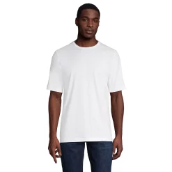 Big & Tall Lands' End Supima Tee -Cheap Mens Casual Outdoor Clothing Store 5247865 White