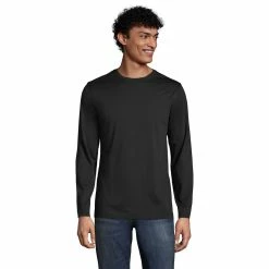 Big & Tall Lands' End Classic-Fit Supima Tee -Cheap Mens Casual Outdoor Clothing Store 5247867 Black