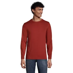 Big & Tall Lands' End Classic-Fit Supima Tee -Cheap Mens Casual Outdoor Clothing Store 5247867 Rust Red