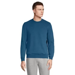 Big & Tall Lands' End Serious Sweats Crewneck Sweatshirt -Cheap Mens Casual Outdoor Clothing Store 5247868 Evening Blue