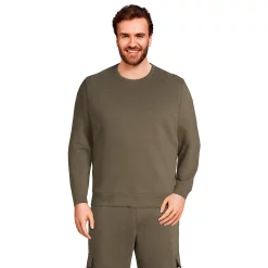 Big & Tall Lands' End Serious Sweats Crewneck Sweatshirt -Cheap Mens Casual Outdoor Clothing Store 5247868 Forest Moss