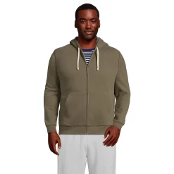 Big & Tall Lands' End Serious Sweats Full-Zip Hoodie -Cheap Mens Casual Outdoor Clothing Store 5247869 Forest Moss