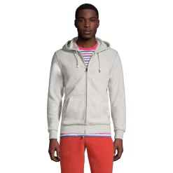 Big & Tall Lands' End Serious Sweats Full-Zip Hoodie -Cheap Mens Casual Outdoor Clothing Store 5247869 Gray Heather