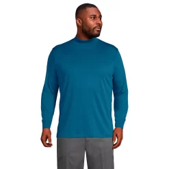 Big & Tall Lands' End Super Soft Supima Mock Turtleneck -Cheap Mens Casual Outdoor Clothing Store 5247871 Evening Blue
