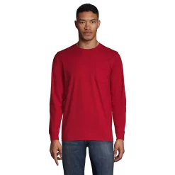 Big & Tall Lands' End Super-T Pocket Tee -Cheap Mens Casual Outdoor Clothing Store 5247872 Rich Red