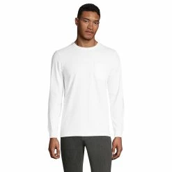 Big & Tall Lands' End Super-T Pocket Tee -Cheap Mens Casual Outdoor Clothing Store 5247872 White