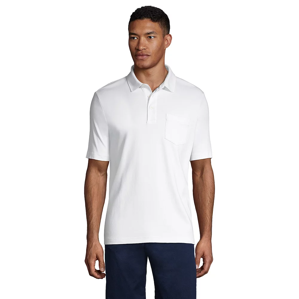 Big & Tall Lands' End Super Soft Classic-Fit Supima Pocket Polo 6 Big & Tall Lands' End Super Soft Classic-Fit Supima Pocket Polo - Image 4