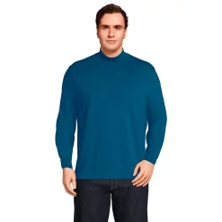 Big & Tall Lands' End Super-T Classic-Fit Mock Turtleneck -Cheap Mens Casual Outdoor Clothing Store 5247879 Evening Blue