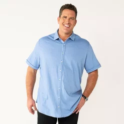 Big & Tall Apt. 9® Comfort-Knit Slim-Fit Untucked Shirt -Cheap Mens Casual Outdoor Clothing Store 5273688 Blue
