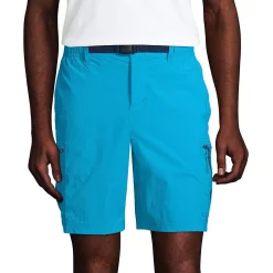 Men's Lands' End Outrigger Quick-Dry 9-inch Belted Cargo Swim Trunks -Cheap Mens Casual Outdoor Clothing Store 5285783 Island Turquoise