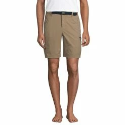 Men's Lands' End Outrigger Quick-Dry 9-inch Belted Cargo Swim Trunks -Cheap Mens Casual Outdoor Clothing Store 5285783 Khaki