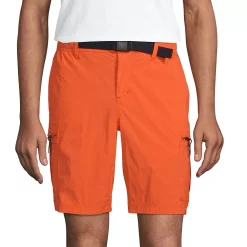 Men's Lands' End Outrigger Quick-Dry 9-inch Belted Cargo Swim Trunks -Cheap Mens Casual Outdoor Clothing Store 5285783 Papaya Orange