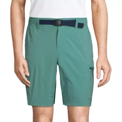 Men's Lands' End Outrigger Quick-Dry 9-inch Belted Cargo Swim Trunks -Cheap Mens Casual Outdoor Clothing Store 5285783 Teal Shadow