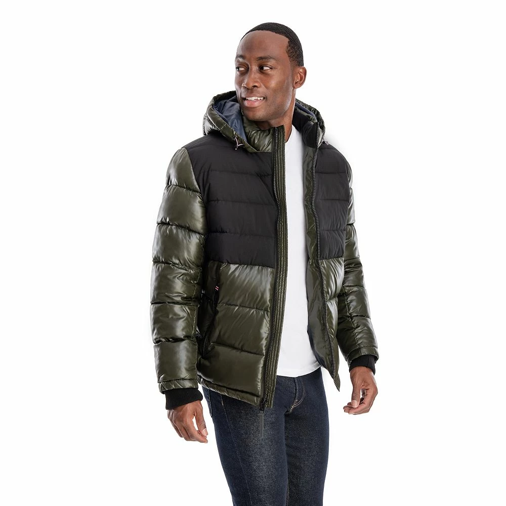 Men's TOWER by London Fog Colorblock Quilted Hooded Puffer Coat 6 Men's TOWER by London Fog Colorblock Quilted Hooded Puffer Coat - Image 4